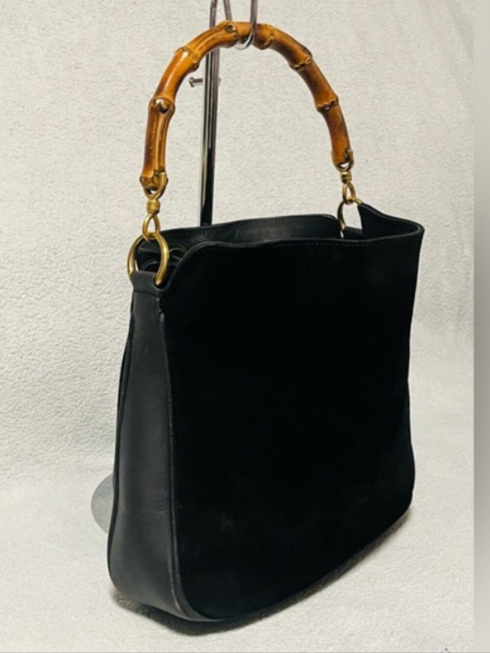 Gucci Bamboo Suede/Leather Shoulder Bag